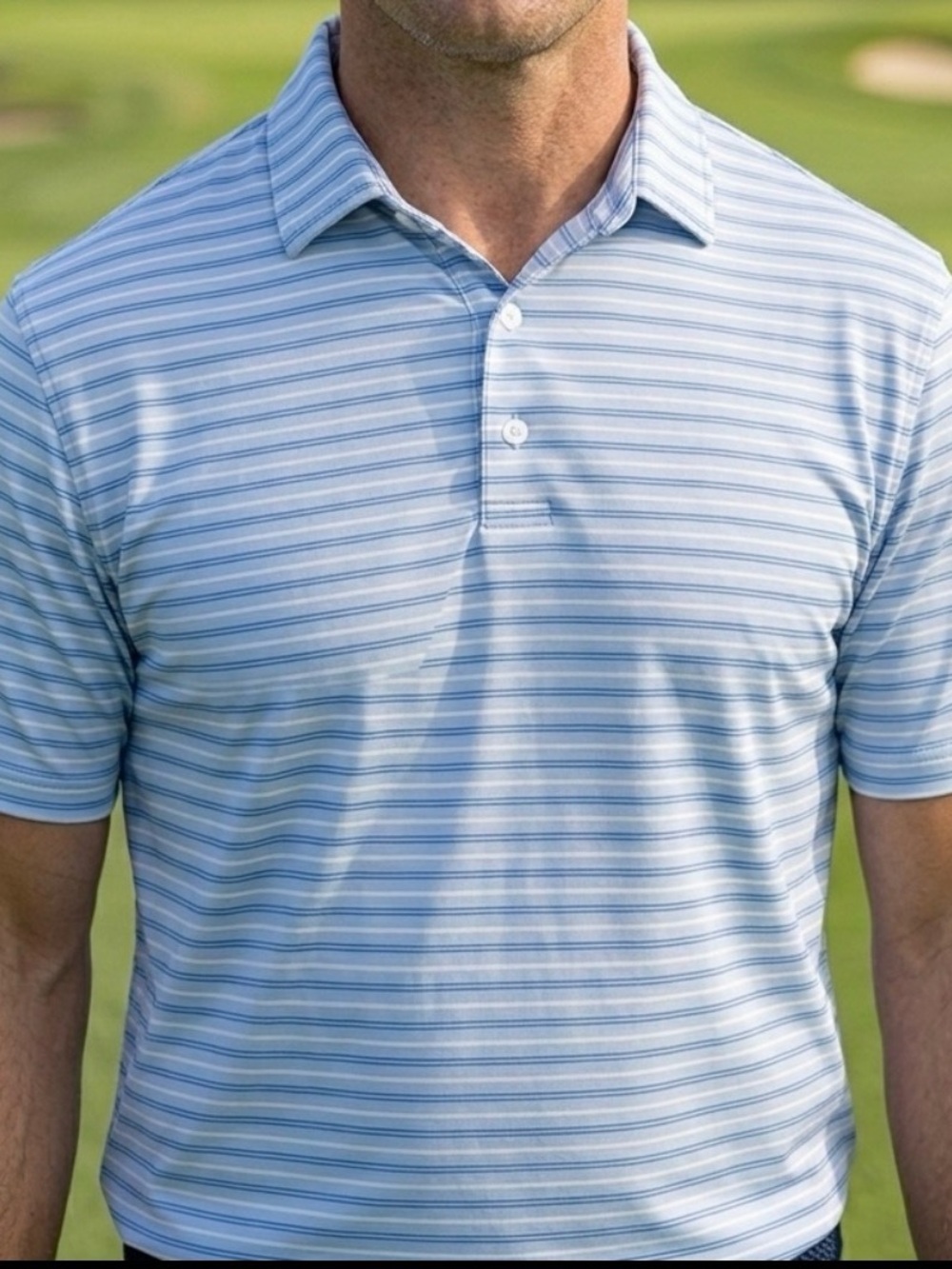 FootJoy Polo Golf Shirt ProDry Mens Sz XXL Blue Stripe Collar Stretch Activewear